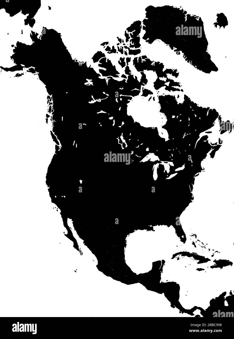 Silhouette del Nord e del Centro America Foto Stock