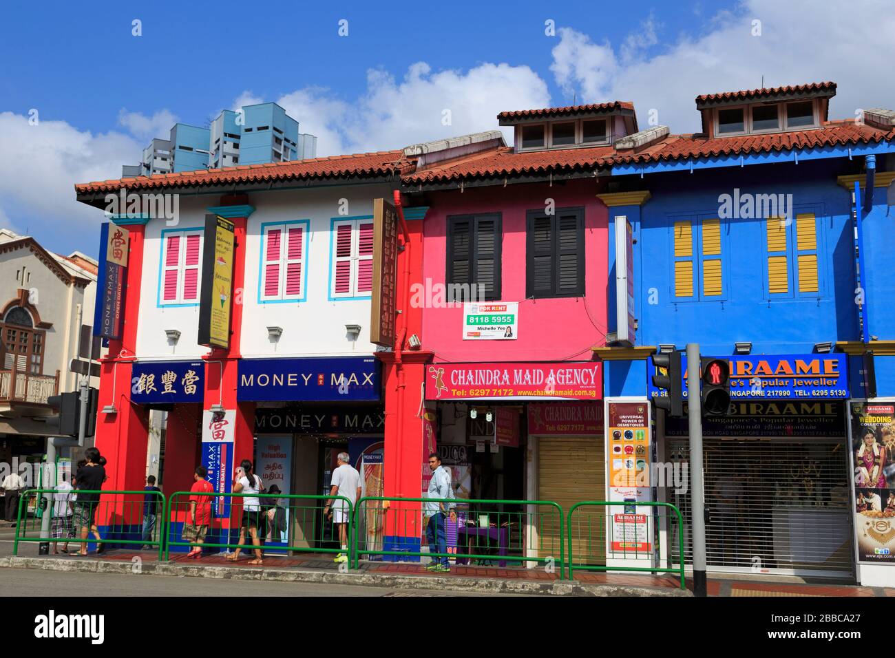 Serangoon Street nel distretto di Little India, Singapore, Asia Foto Stock