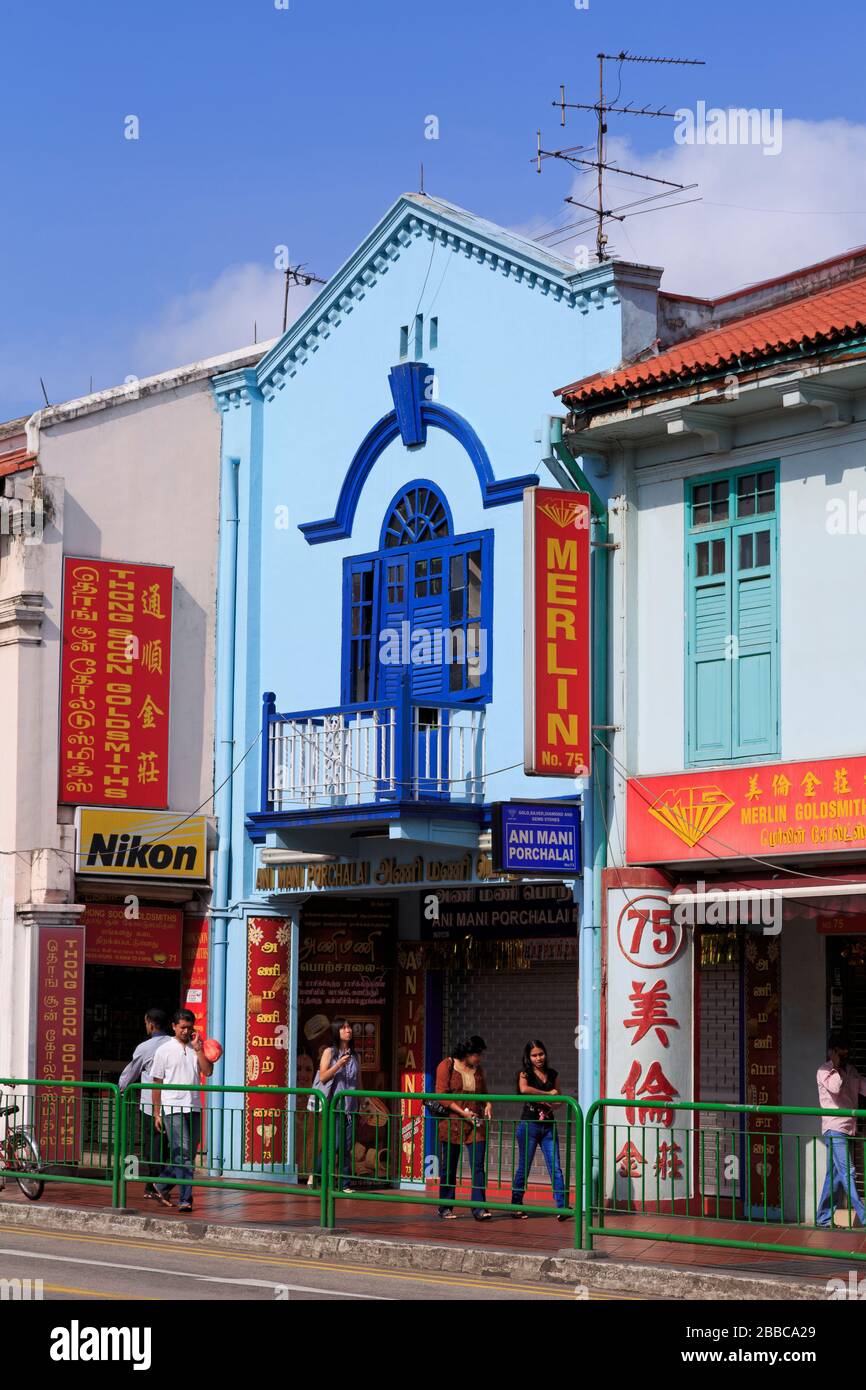 Serangoon Street nel distretto di Little India, Singapore, Asia Foto Stock