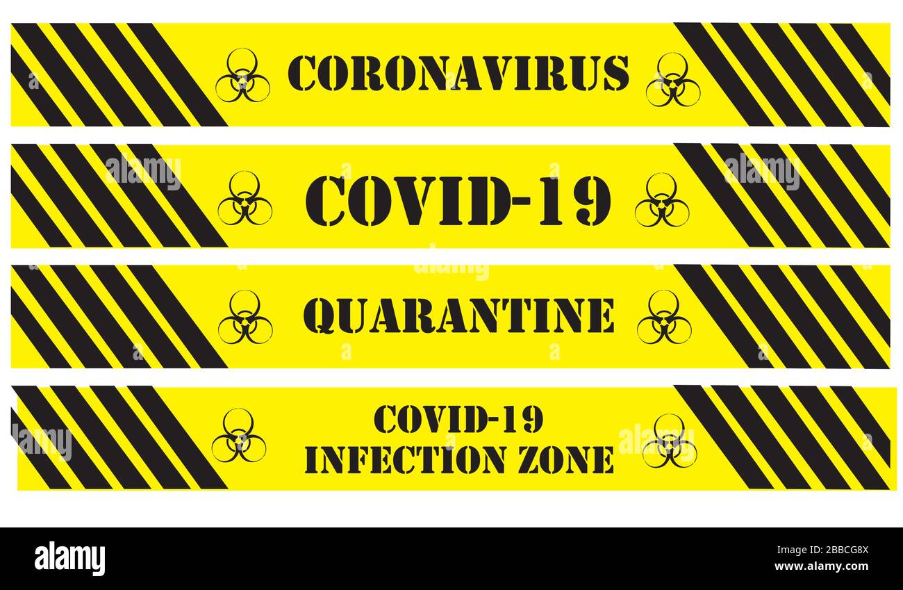 Segnali di avvertimento vettore Covid 19 Illustrazione Vettoriale