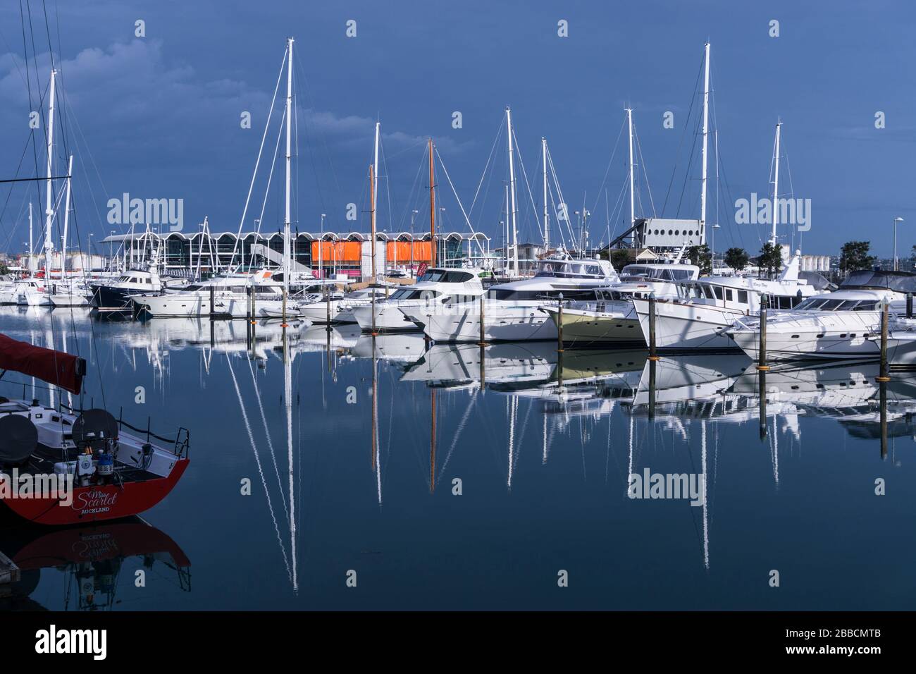 Auckland, Nuova Zelanda. Barche a Viaduct Basin Foto Stock