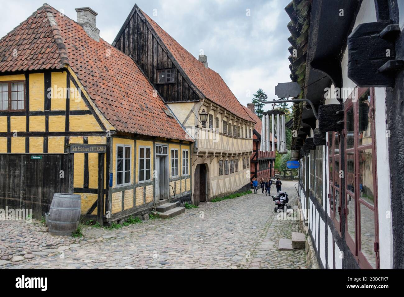 Il centro storico, Den Gamle by, museo all'aperto di storia e cultura urbana con edifici d'epoca ad Aarhus, Danimarca, Scandinavia Foto Stock