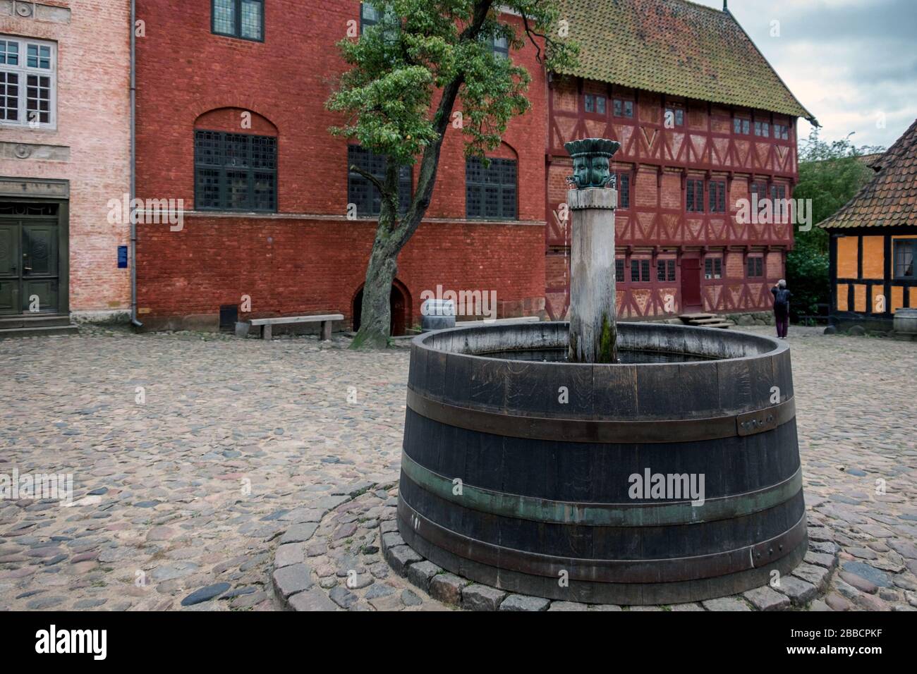 Il centro storico, Den Gamle by, museo all'aperto di storia e cultura urbana con edifici d'epoca ad Aarhus, Danimarca, Scandinavia Foto Stock