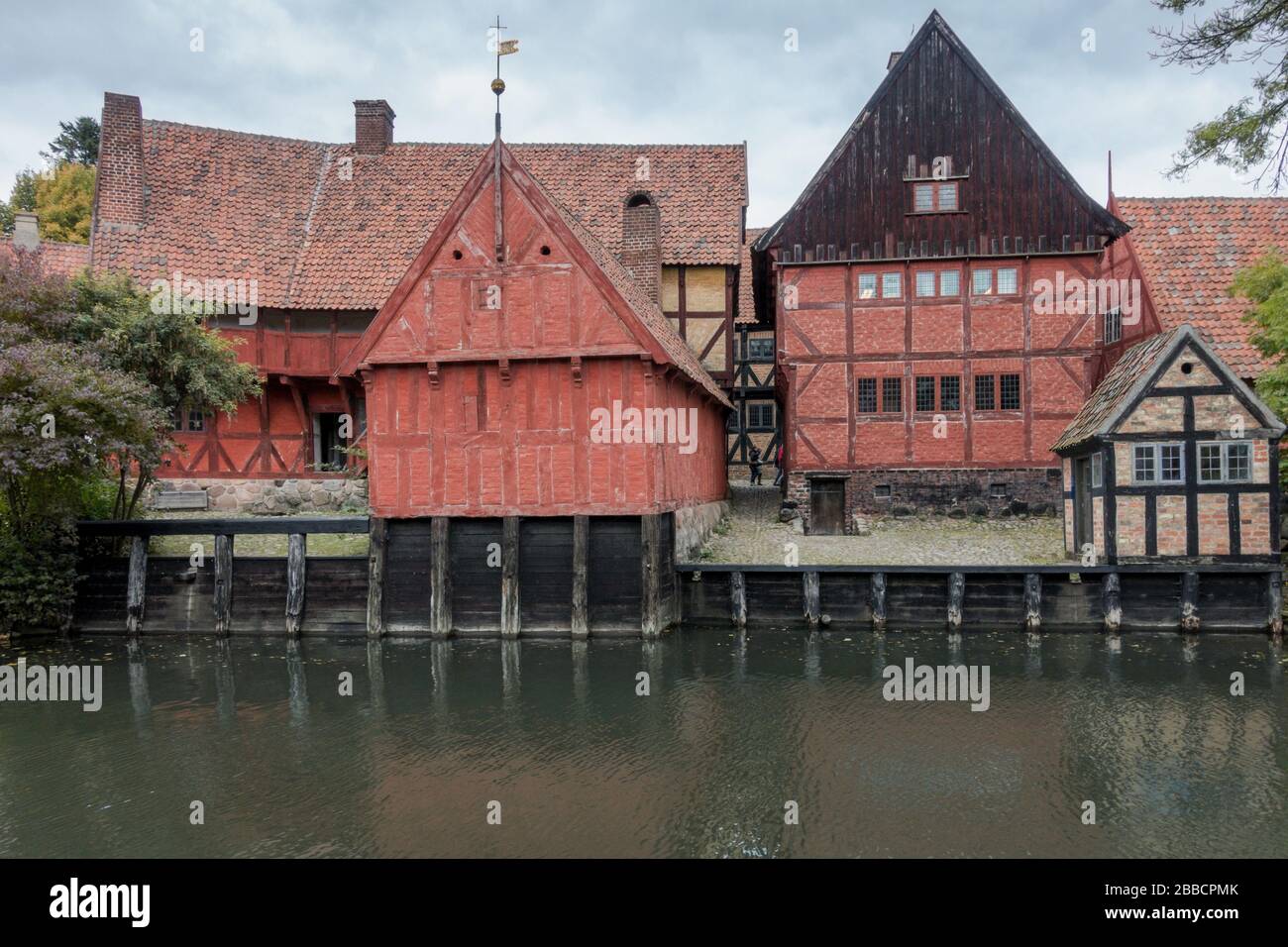 Il centro storico, Den Gamle by, museo all'aperto di storia e cultura urbana con edifici d'epoca ad Aarhus, Danimarca, Scandinavia Foto Stock
