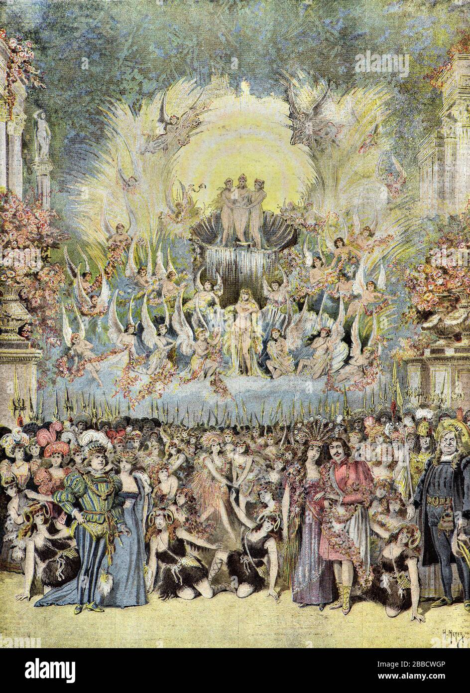 Meyer Henri ( 1841 - 1899 ) - la troupe del teatro gaite a parigi nel 1895 nei costumi dell'opera comica: Panurge - Collezione privata Foto Stock