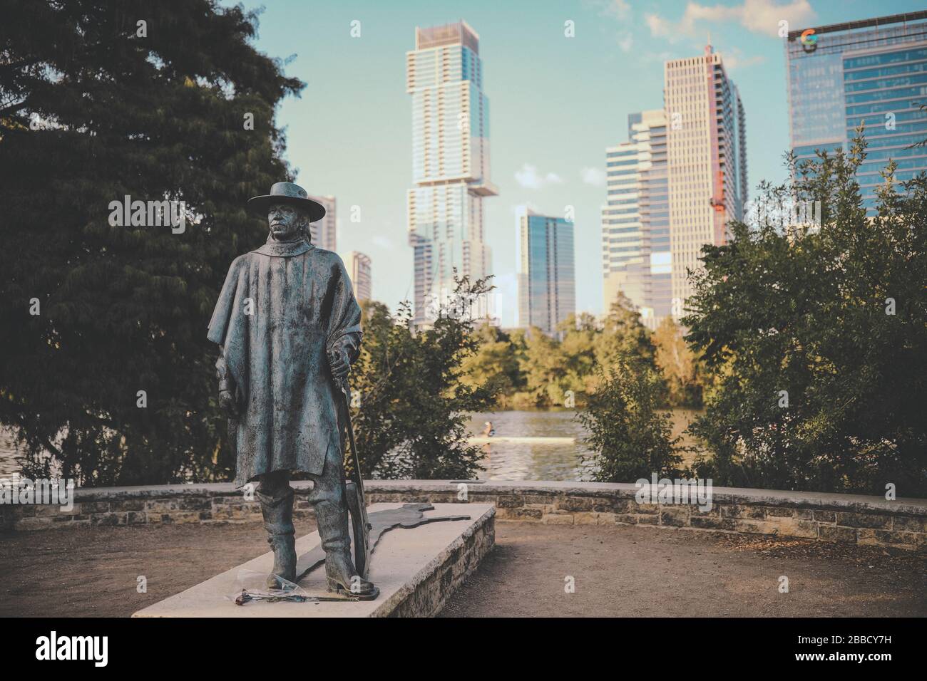 Statua di Stevie Ray Vaughan, Austin Foto Stock