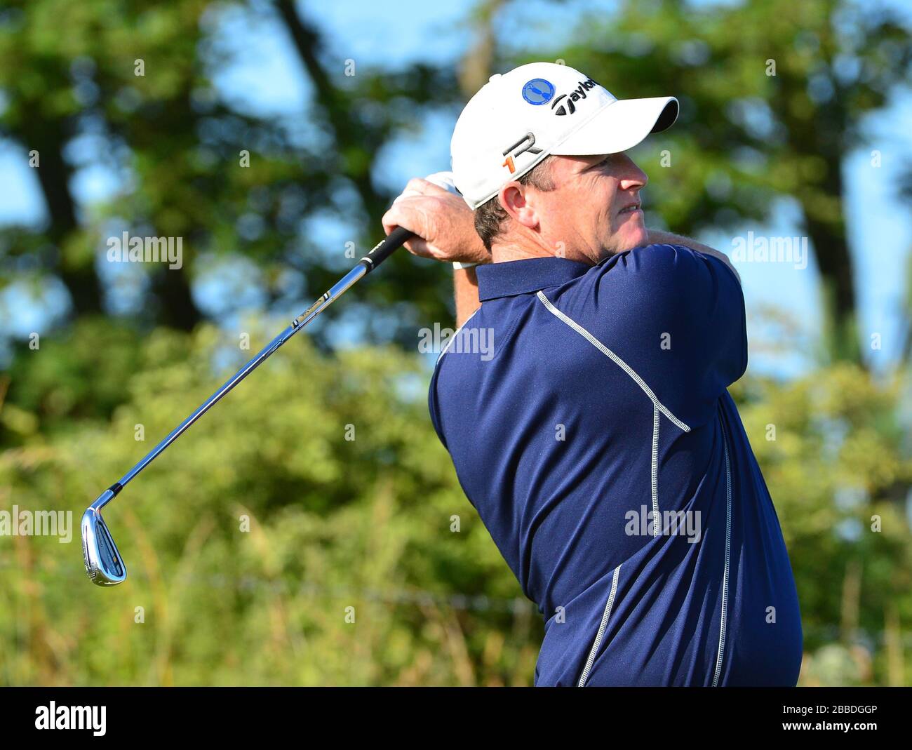 Marcus Fraser in Australia durante il secondo giorno del 2013 Open Championship al Muirfield Golf Club, East Lothian Foto Stock