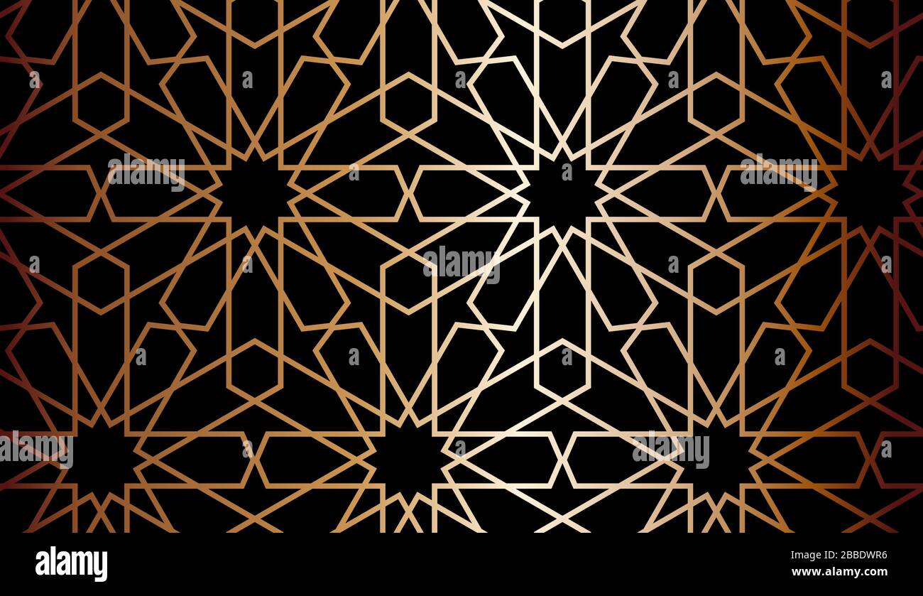 marocchino scuro tradizionale ricco, nero minimalista, lusso, modello premium. Illustrazione Vettoriale