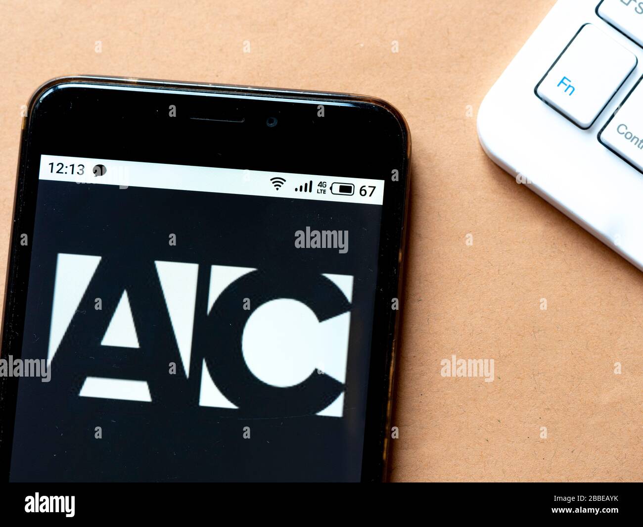 Ucraina. 31st Mar, 2020. In questa illustrazione della foto, il logo aziendale degli accessori basati su viaggio Anson Calder è visualizzato su uno smartphone. Credit: Igor Golovniov/SOPA Images/ZUMA Wire/Alamy Live News Foto Stock