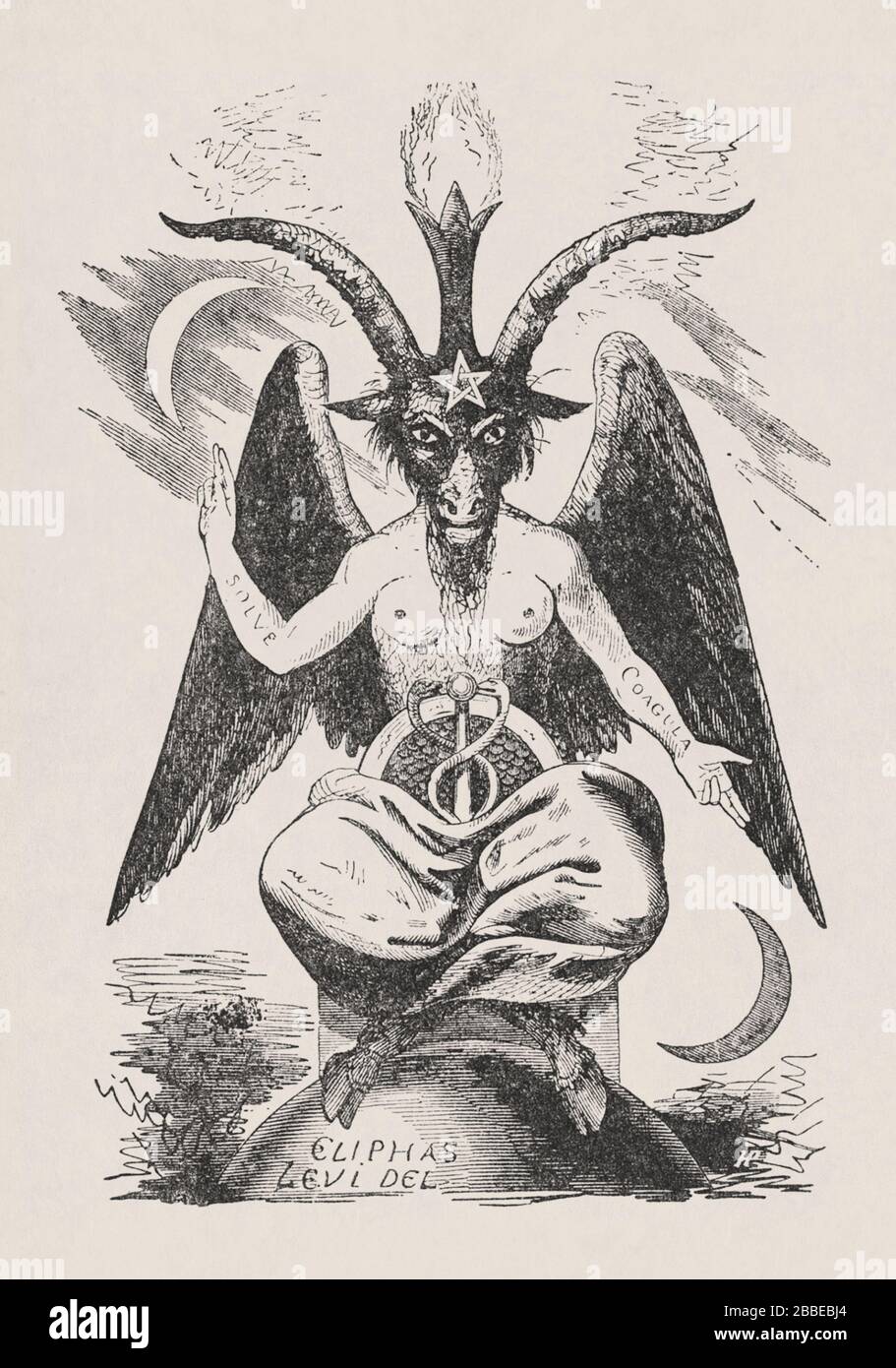Illustrazione del Goat sabbatico disegnato da Eliphas Levi nel 1854. Foto Stock