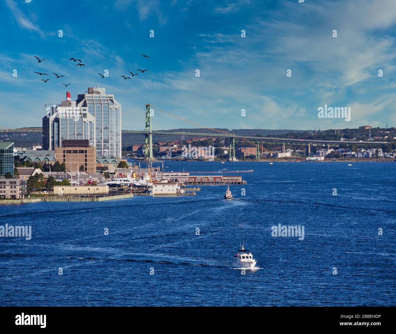 White Boat in partenza da Halifax Foto Stock