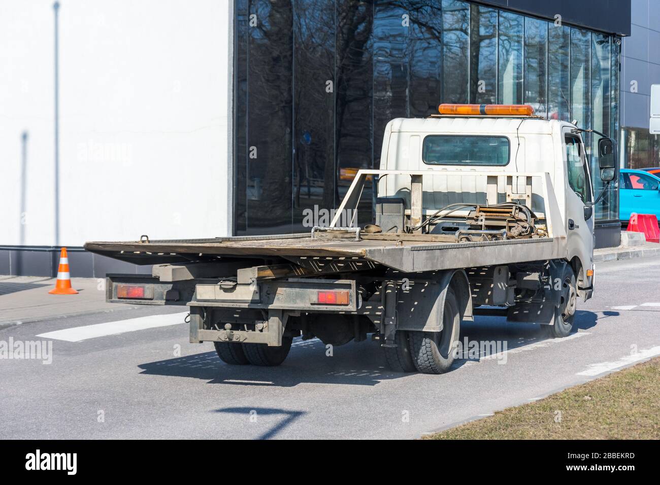 Trainare il carrello senza auto, cassone vuoto Foto Stock