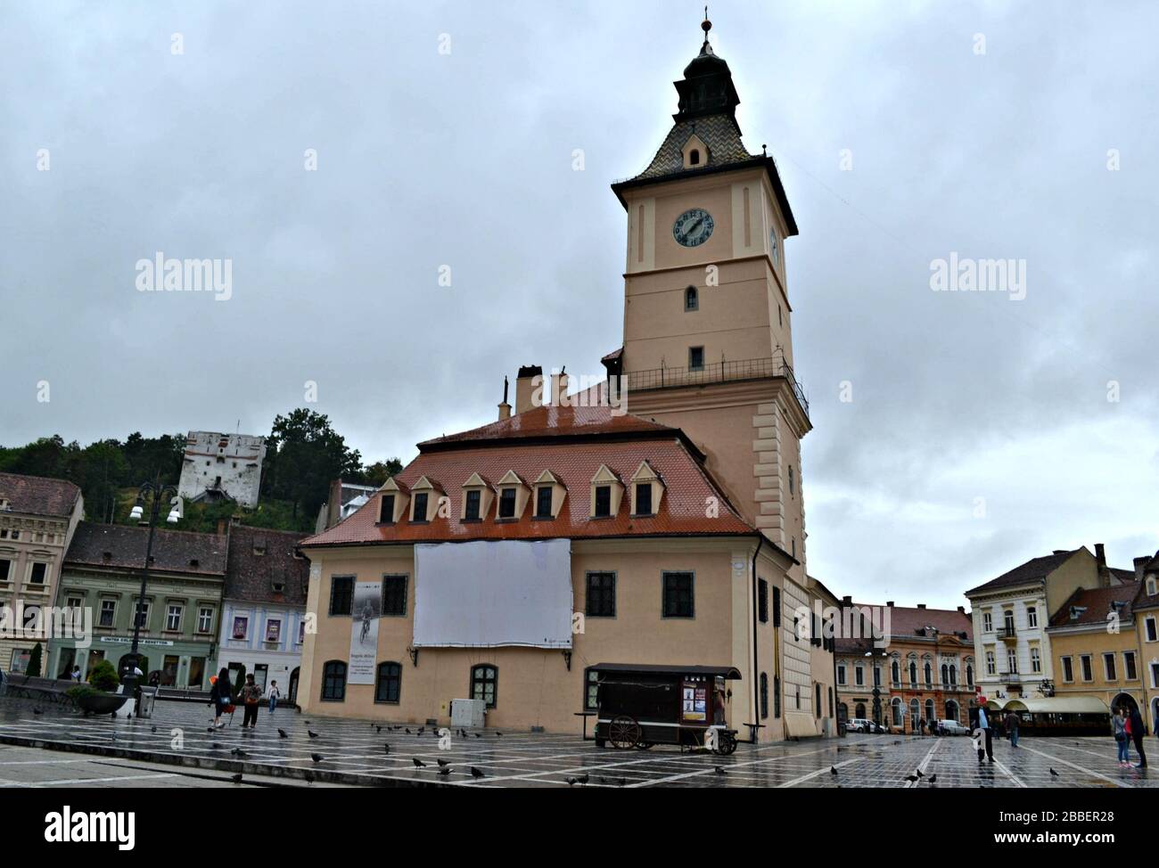 Architettura storica nella città della Transilvania Brașov, Romania, Europa orientale Foto Stock