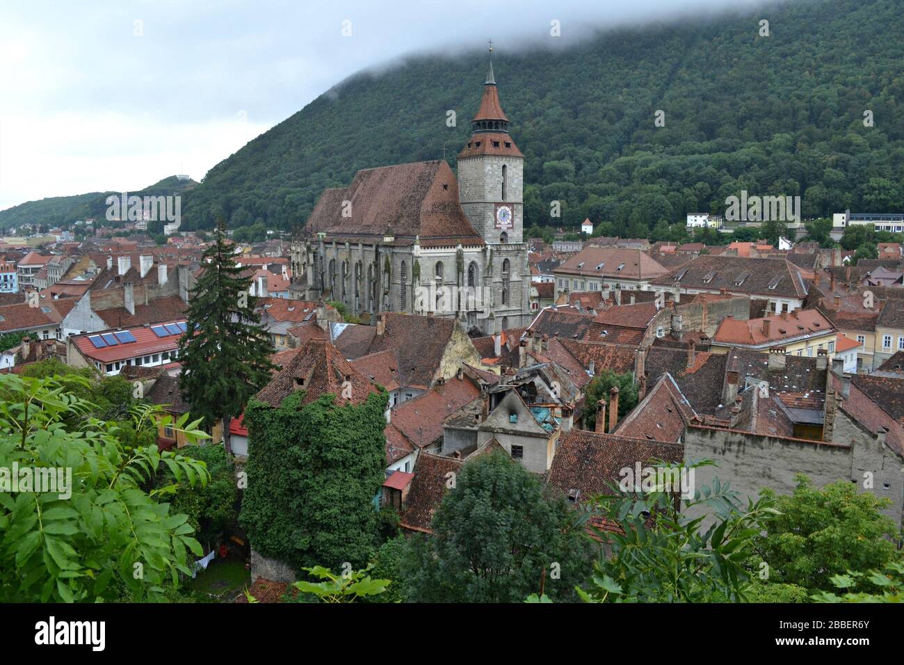 Architettura storica nella città della Transilvania Brașov, Romania, Europa orientale Foto Stock