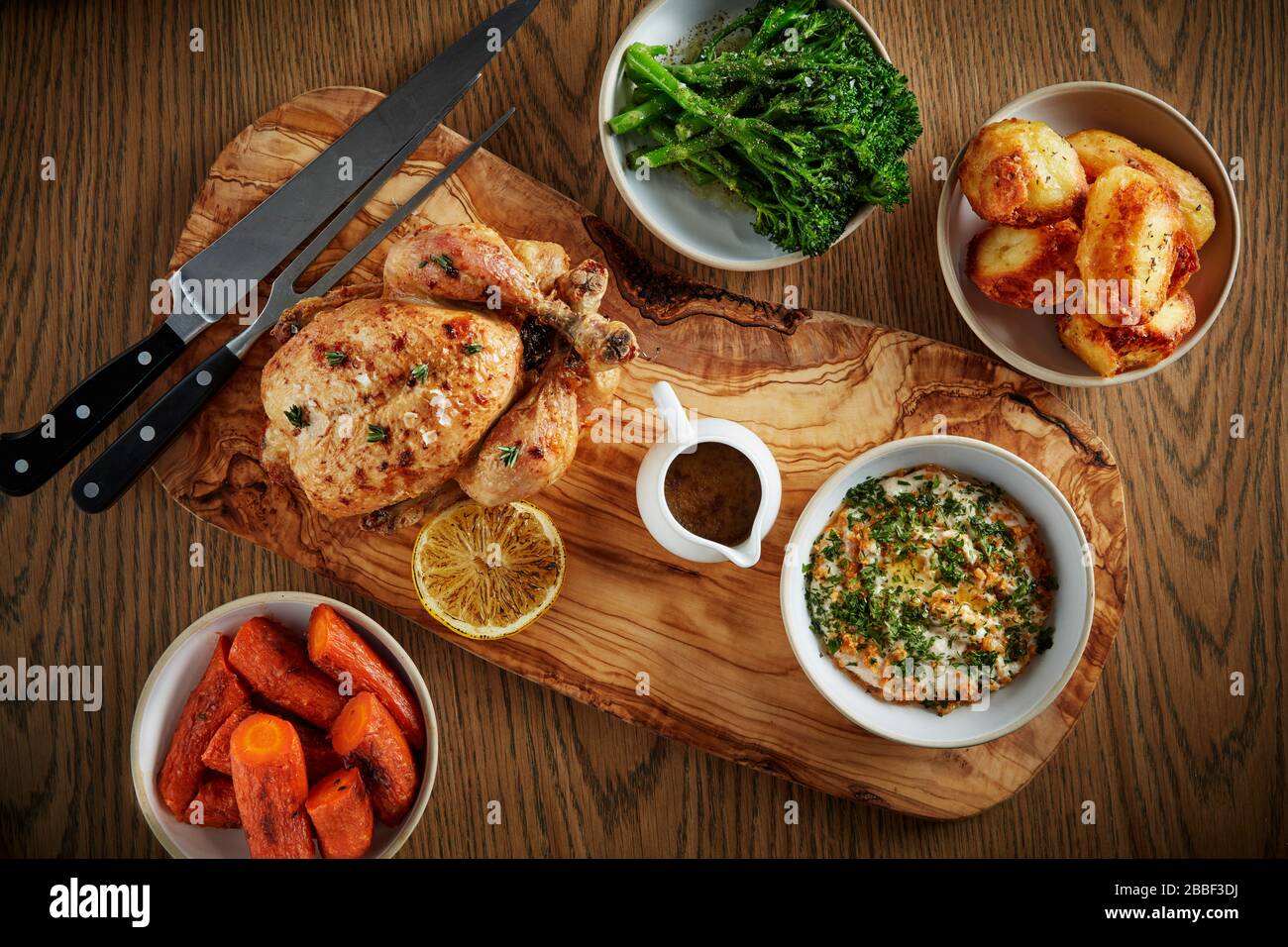 arrosto di manzo di pollo pasto agnello Foto Stock