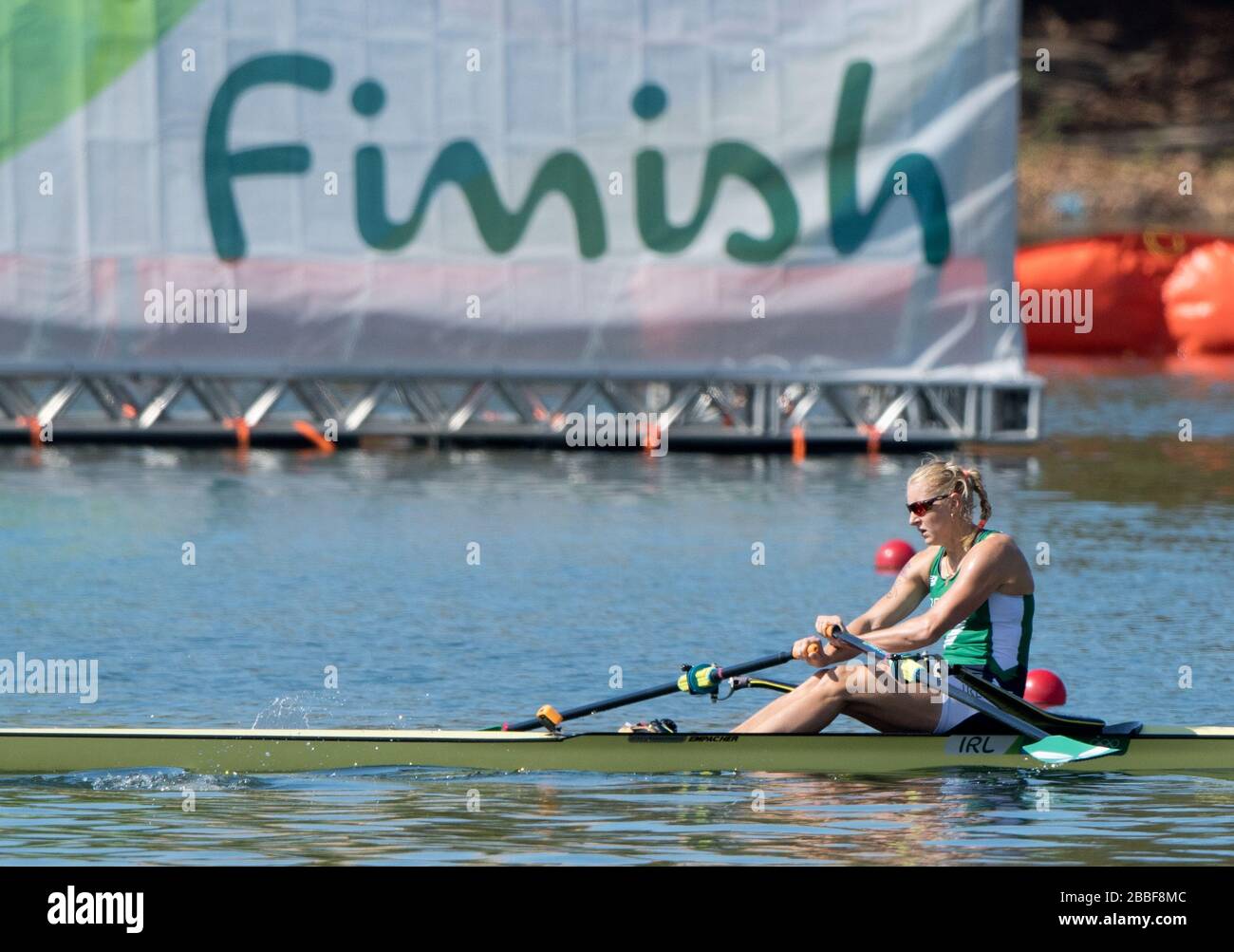 Rio de Janeiro. BRASILE IRL W1X. Sanita PUSPURE, regata olimpica di aratura 2016. Lagoa Stadium, Copacabana, "Olympic Summer Games" Rodrigo de Freitas Lagoon, Lagoa. Ora locale 10:07:20 Sabato 13/08/2016 [credito obbligatorio; Peter SPURRIER/Intersport Images] Foto Stock