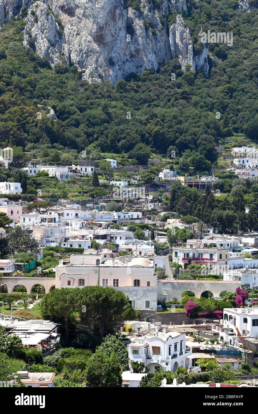 Capri, Italia: Veduta generale della bellissima isola. Foto Stock