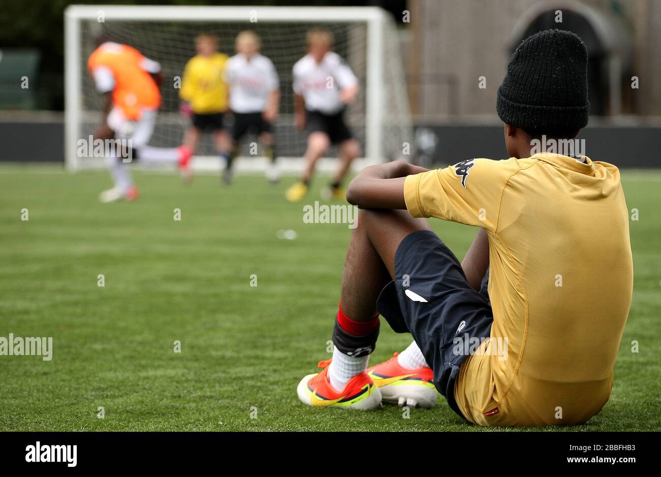 L'evento Fulham Foundation Kickz si svolge al Motspur Park Foto Stock