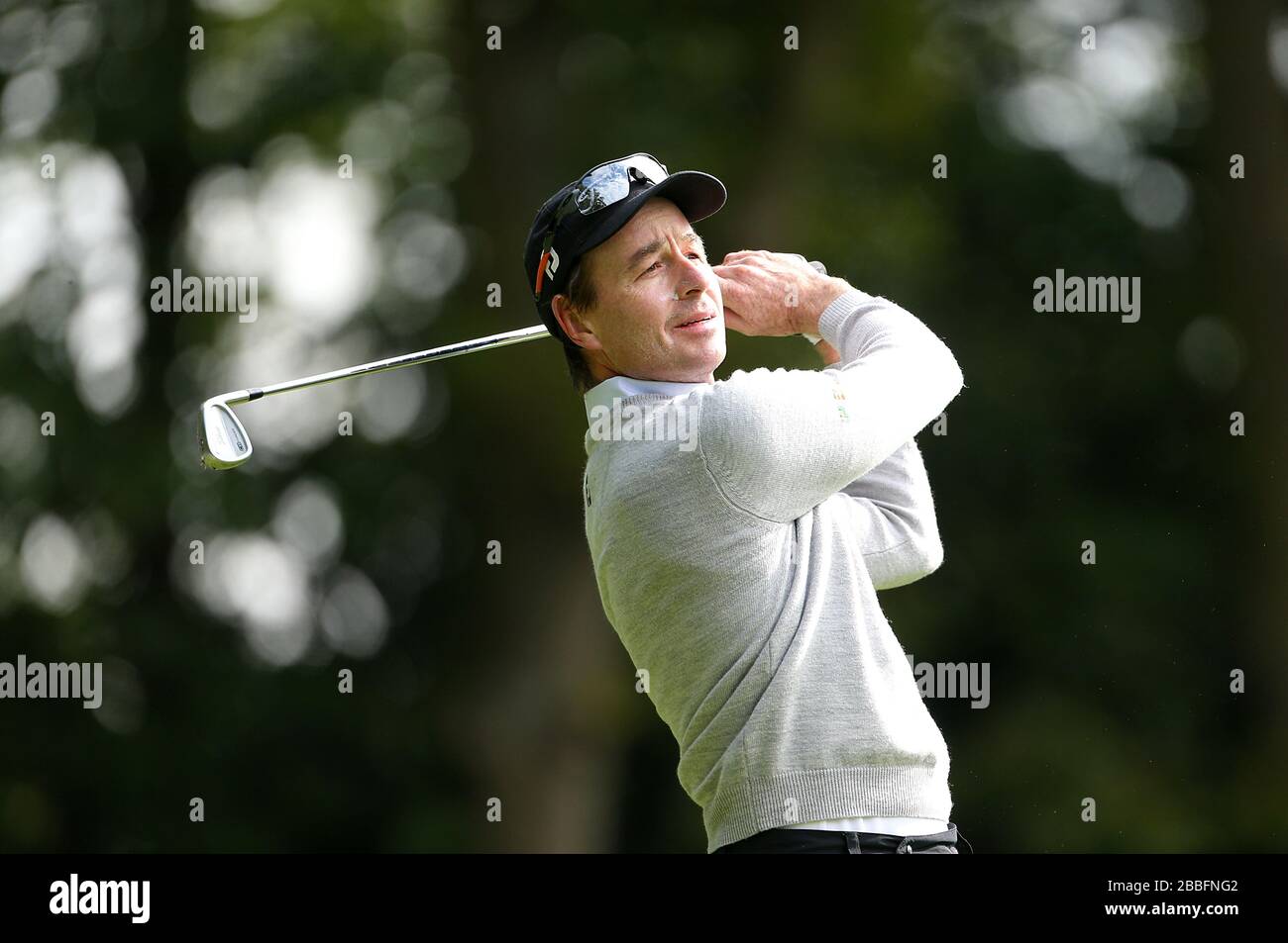 Brett Rumford in Australia durante il secondo giorno del campionato PGA BMW 2013, al Wentworth Golf Club. Foto Stock