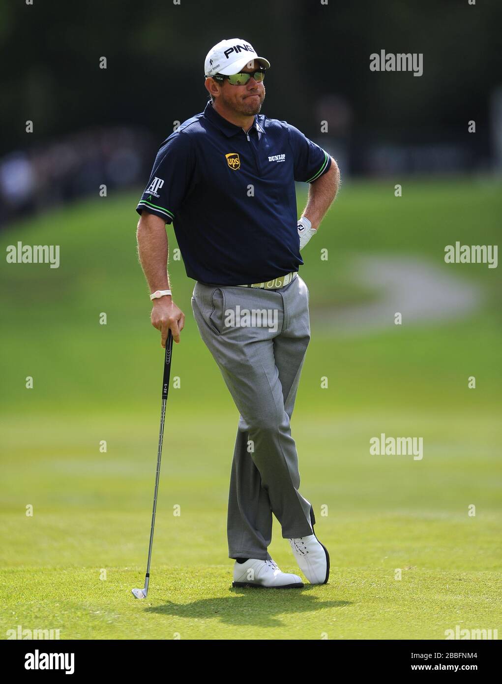Lee Westwood durante il terzo giorno del campionato PGA BMW 2013, al Wentworth Golf Club. Foto Stock