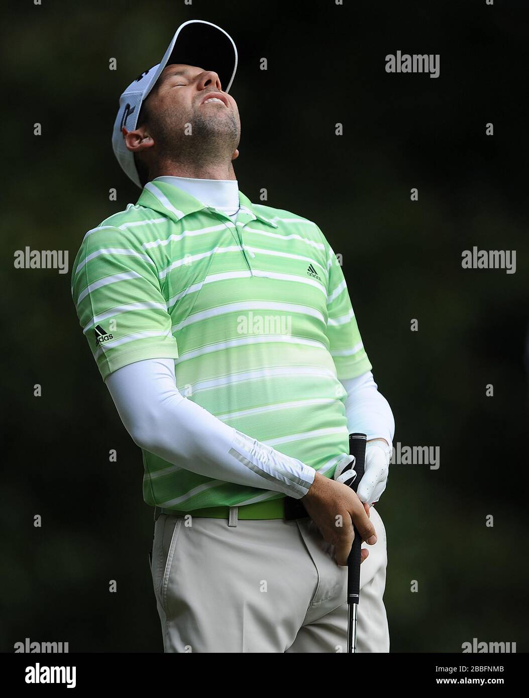 Sergio Garcia durante il terzo giorno del campionato PGA BMW 2013, al Wentworth Golf Club. Foto Stock