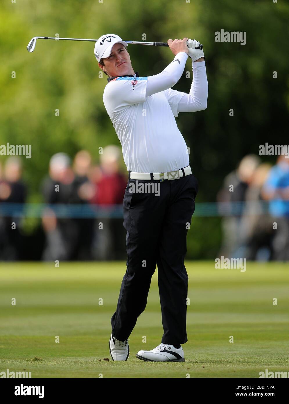 Marc Warren durante il terzo giorno del campionato PGA BMW 2013, al Wentworth Golf Club. Foto Stock