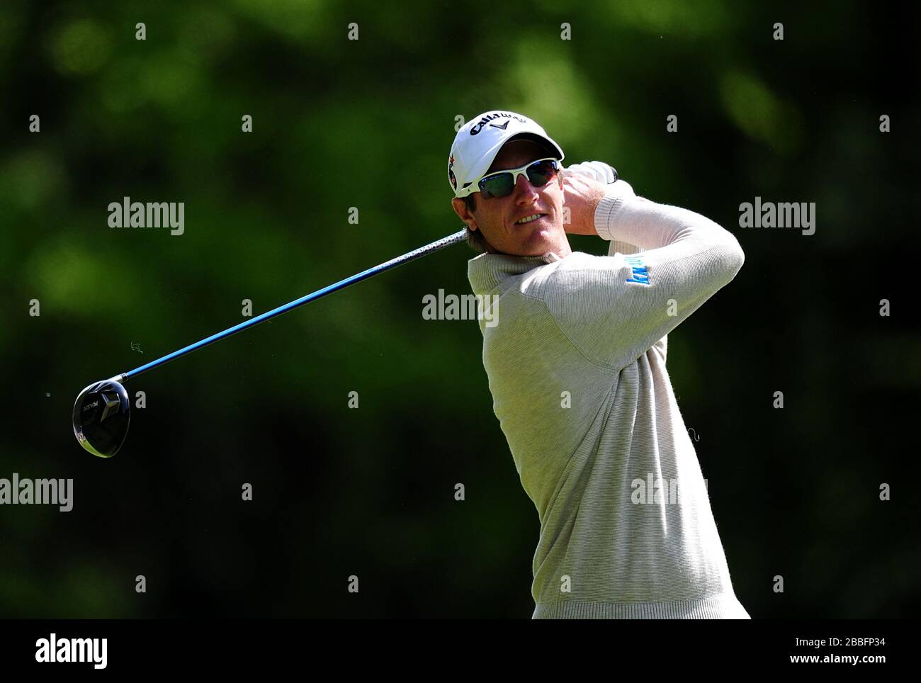 Nicolas Colsaerts in Belgio durante il quarto giorno del campionato PGA BMW 2013, al Wentworth Golf Club. Foto Stock