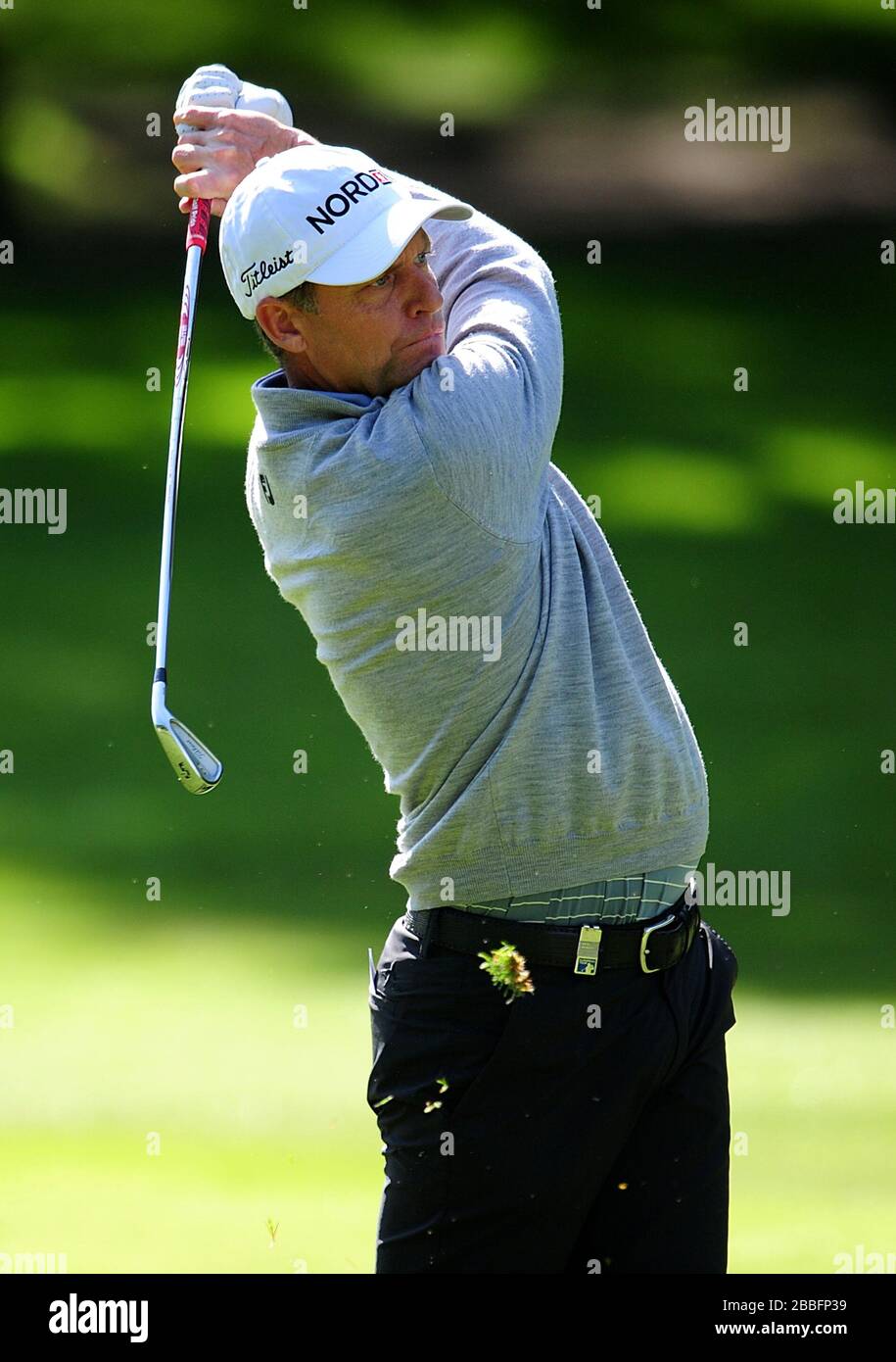 Anders Hansen in Danimarca durante il quarto giorno del campionato PGA BMW 2013, presso il Wentworth Golf Club. Foto Stock