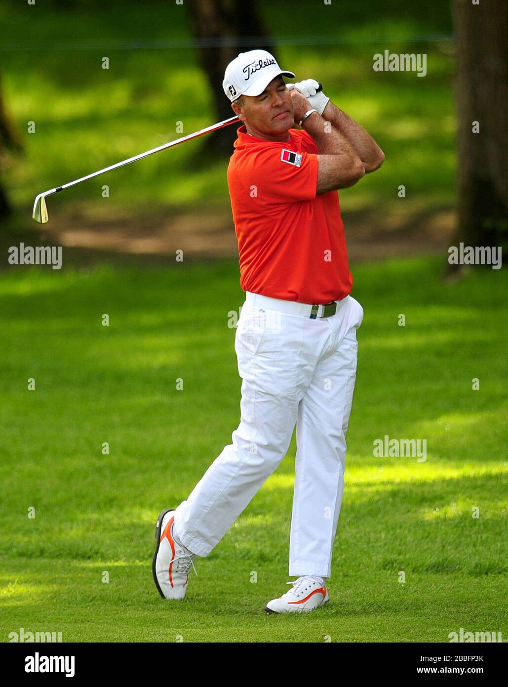 Thomas Levet in Francia durante il quarto giorno del campionato PGA BMW 2013, al Wentworth Golf Club. Foto Stock
