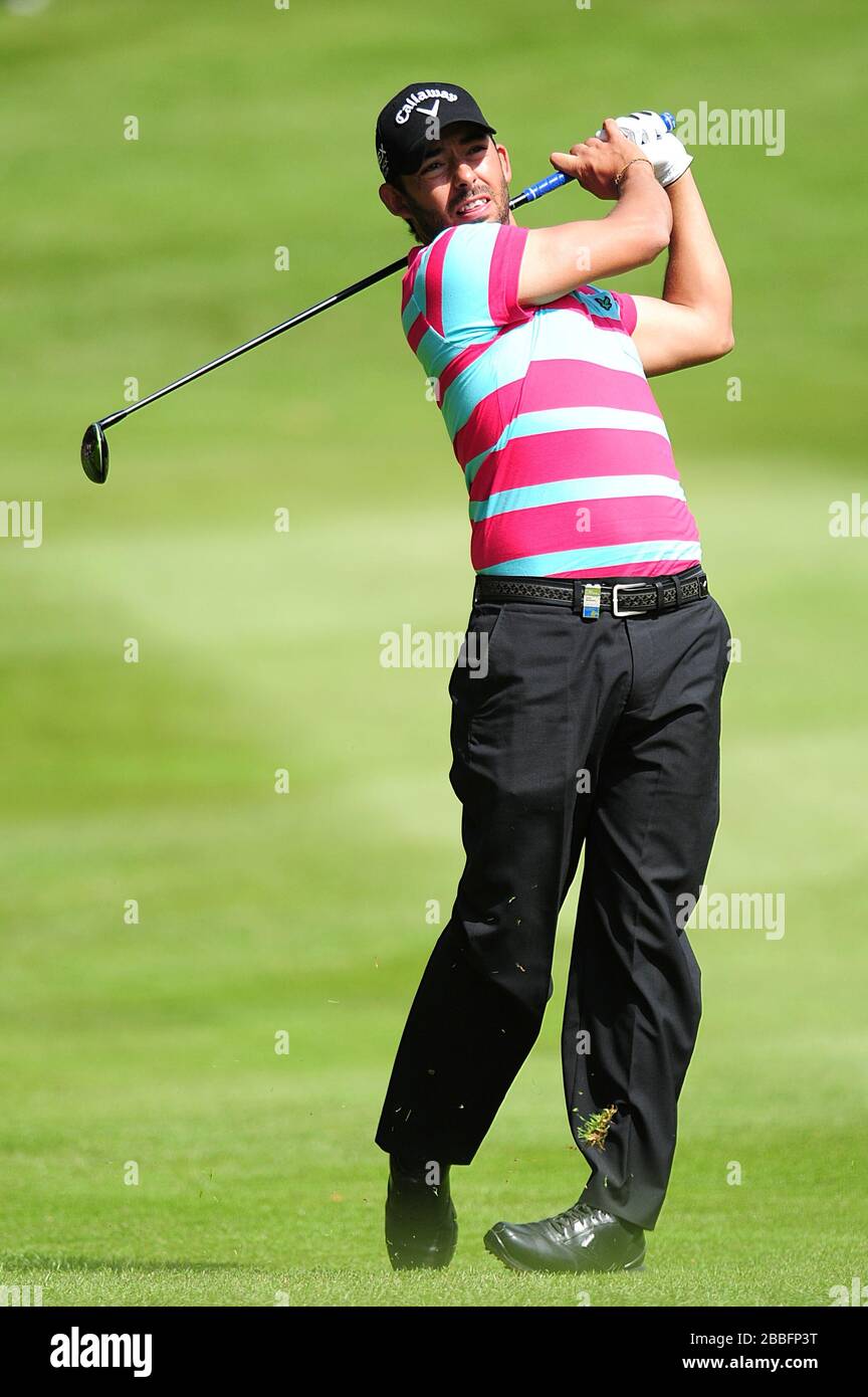 Pablo Larrazabal in Spagna il quarto giorno del campionato PGA BMW al Wentworth Club, Surrey. Foto Stock