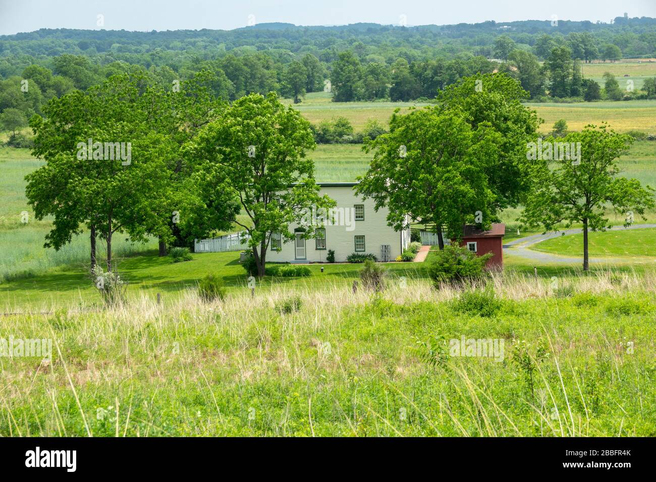 Fattoria di Oak Ridge e sito di battaglia Gettysburg National Civil War Battlefield Military Park Pennsylvania PA Foto Stock