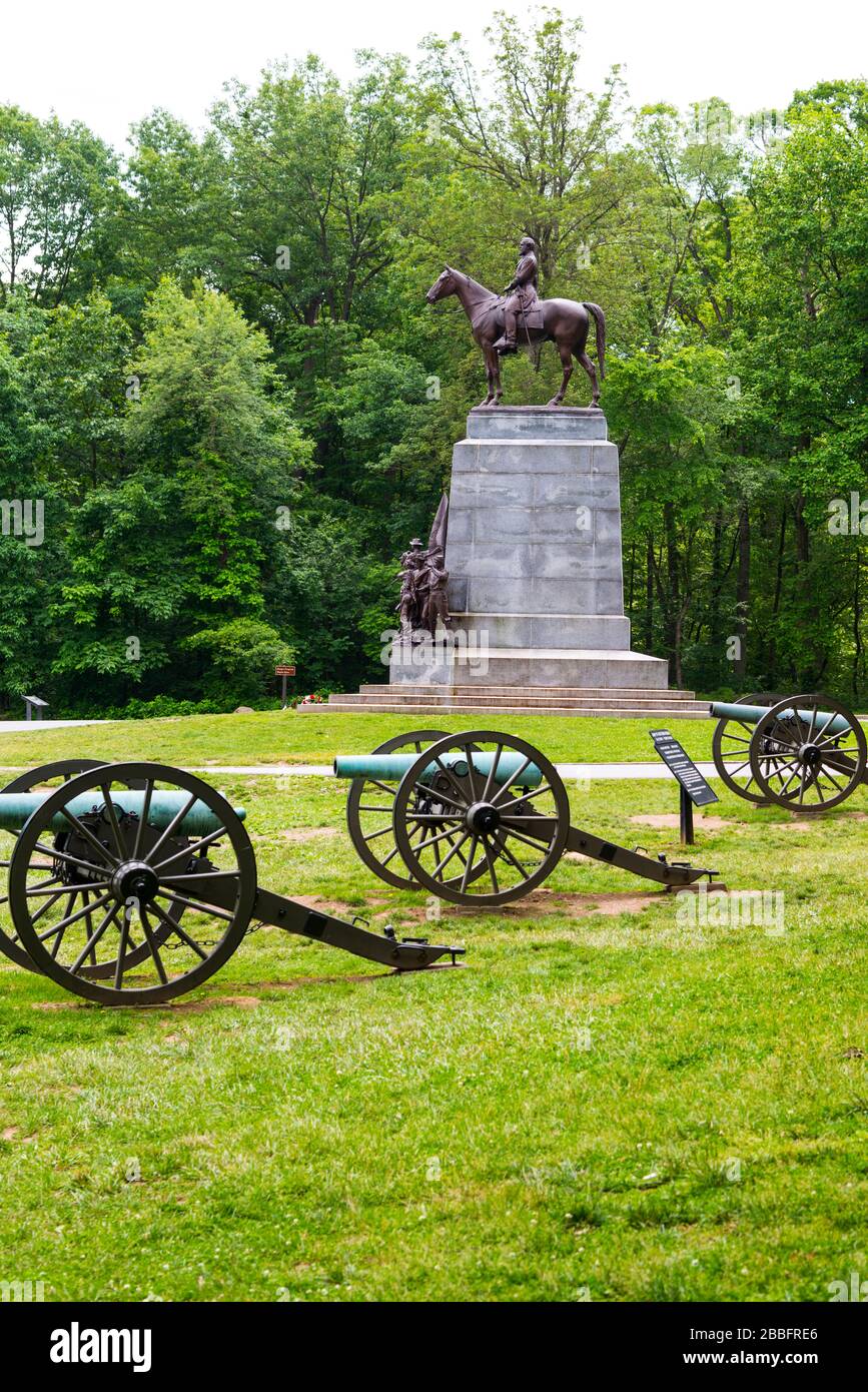 Monumento della Virginia con Robert e Lee Gettysburg National Civil War Battlefield Military Park Pennsylvania PA Foto Stock