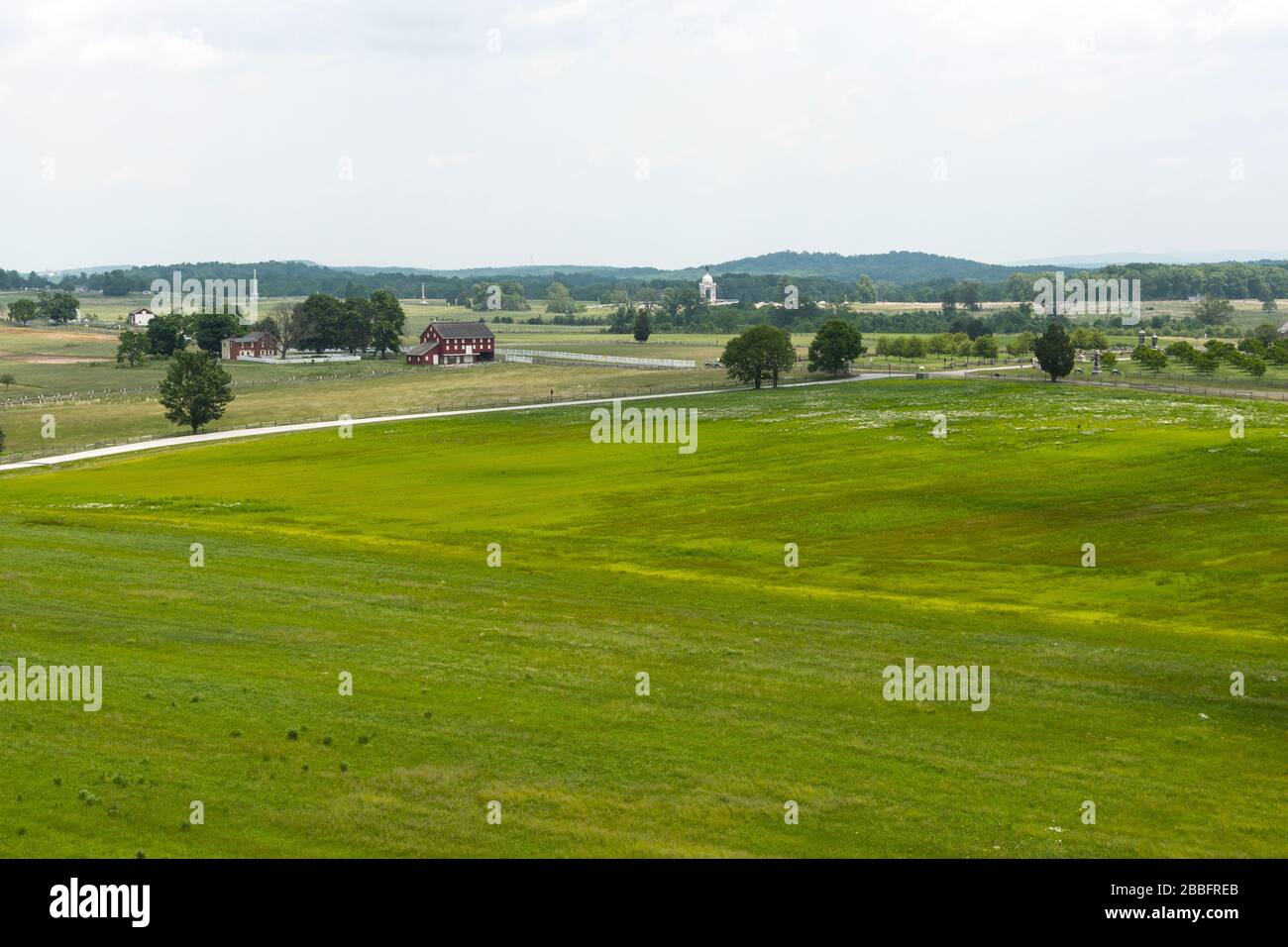 Campo di battaglia Gettysburg National Civil War Battlefield Military Park Pennsylvania PA Foto Stock