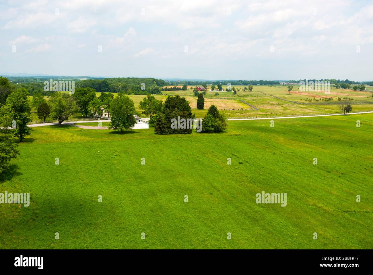 Campo di battaglia Gettysburg National Civil War Battlefield Military Park Pennsylvania PA Foto Stock
