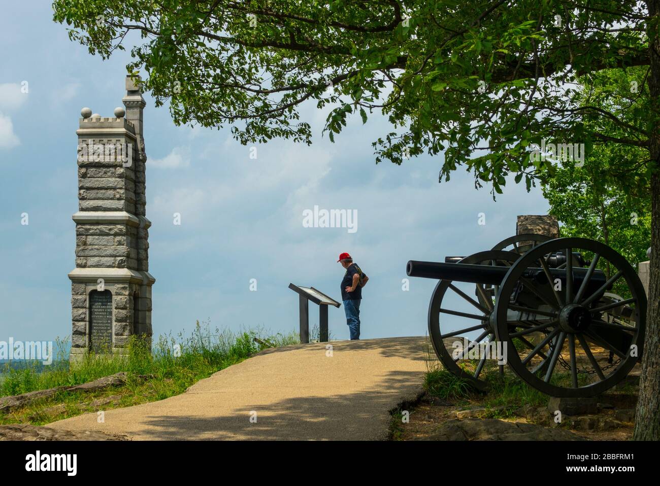 Si affaccia sulla valle della morte a Gettysburg National Civil War Battlefield Military Park Pennsylvania PA Foto Stock