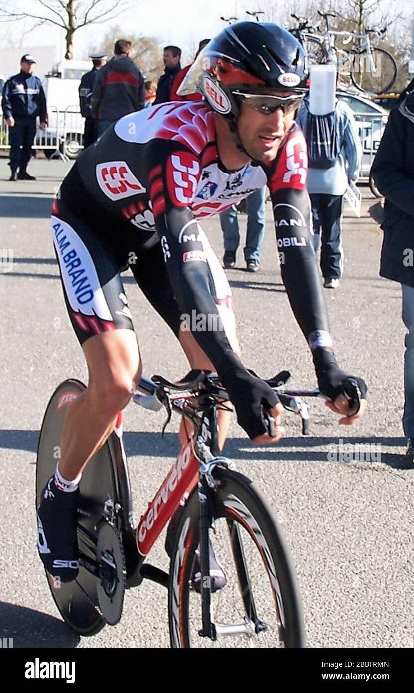 Bobby Julich del Team CSC durante il circuito de la Sarthe 2006, gara ciclistica, 5 aprile: Angers - ITT Angers, 8.8 km:2006 ad Angers, Francia - Photo Laurent Lairys / DPPI Foto Stock