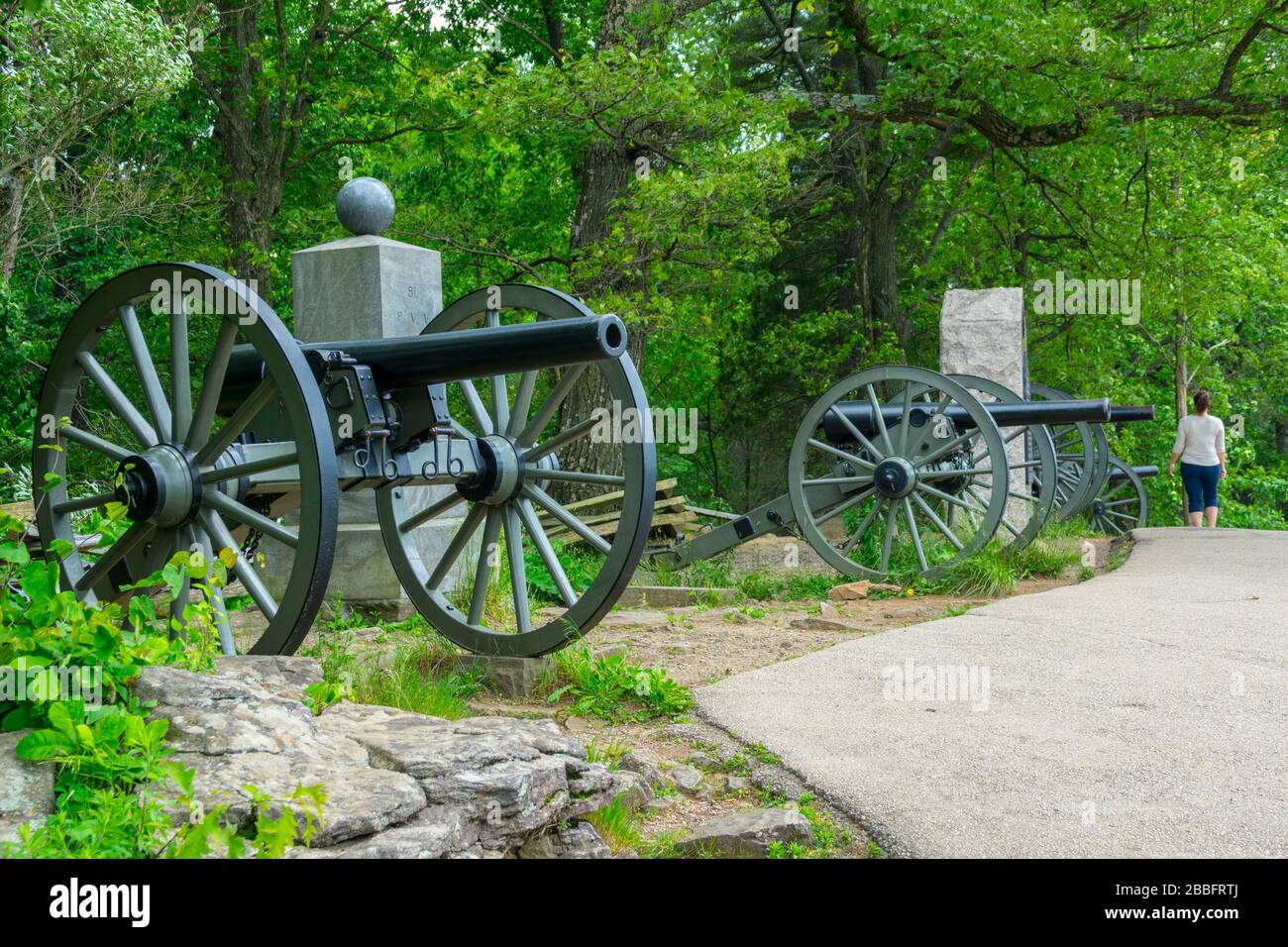 Little Round Top alla Valley of Death Gettysburg National Civil War Battlefield Military Park Pennsylvania PA Foto Stock