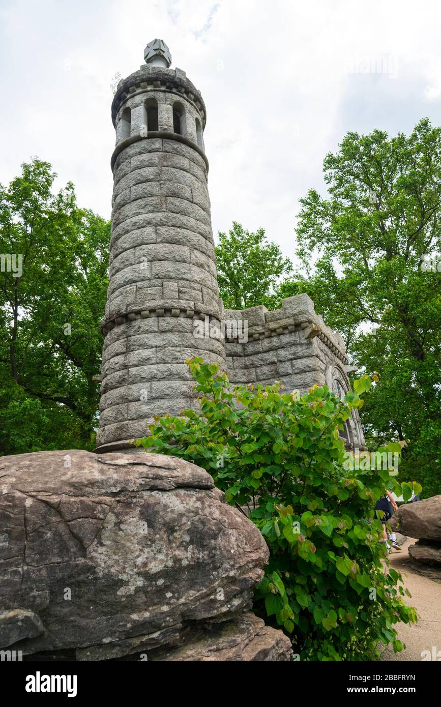 Monumento di fanteria 44th statua a Gettysburg National Civil War Battlefield Military Park Pennsylvania PA Foto Stock