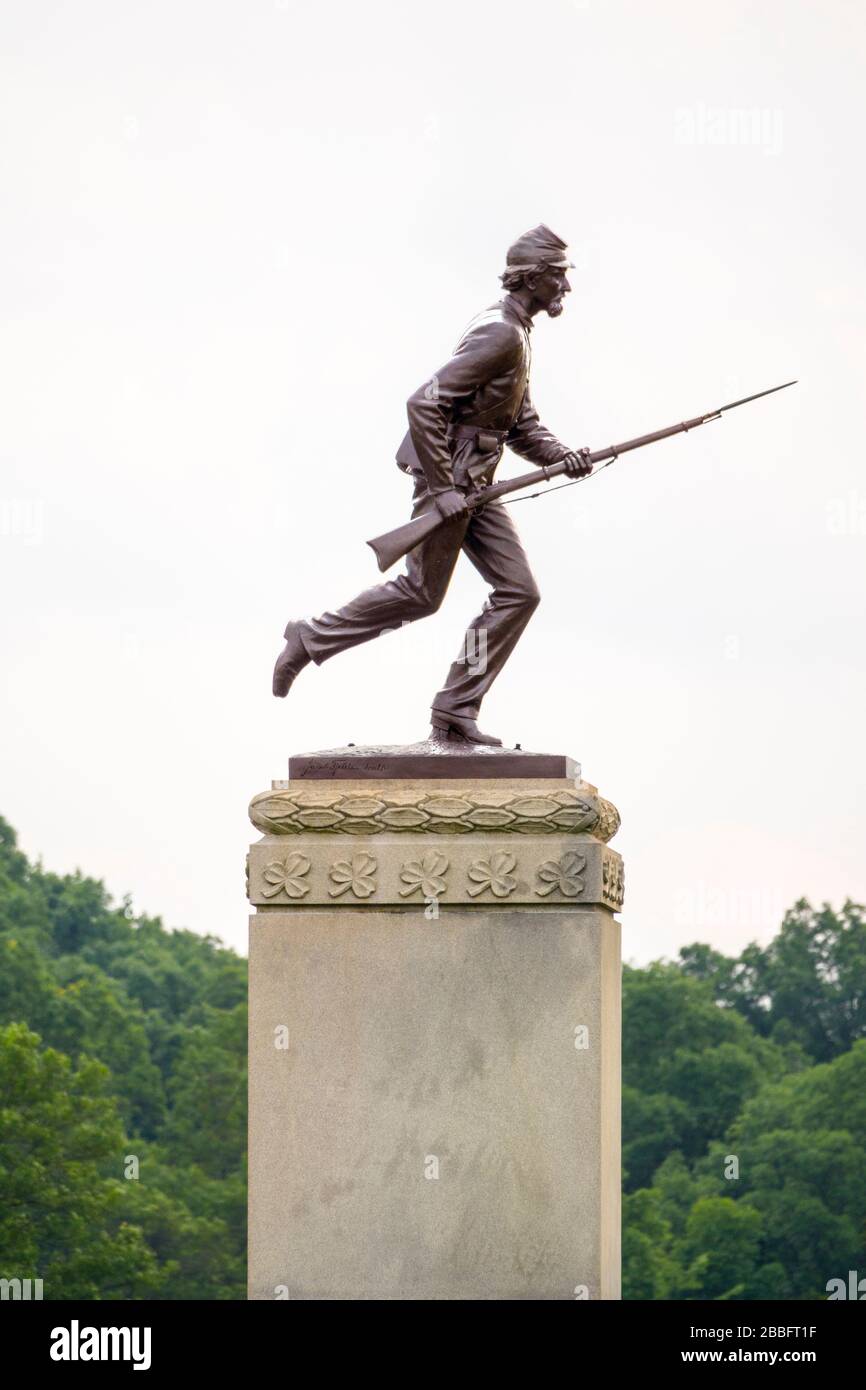 Statua del soldato dell'Unione Gettysburg National Civil War Battlefield Military Park Pennsylvania PA Foto Stock