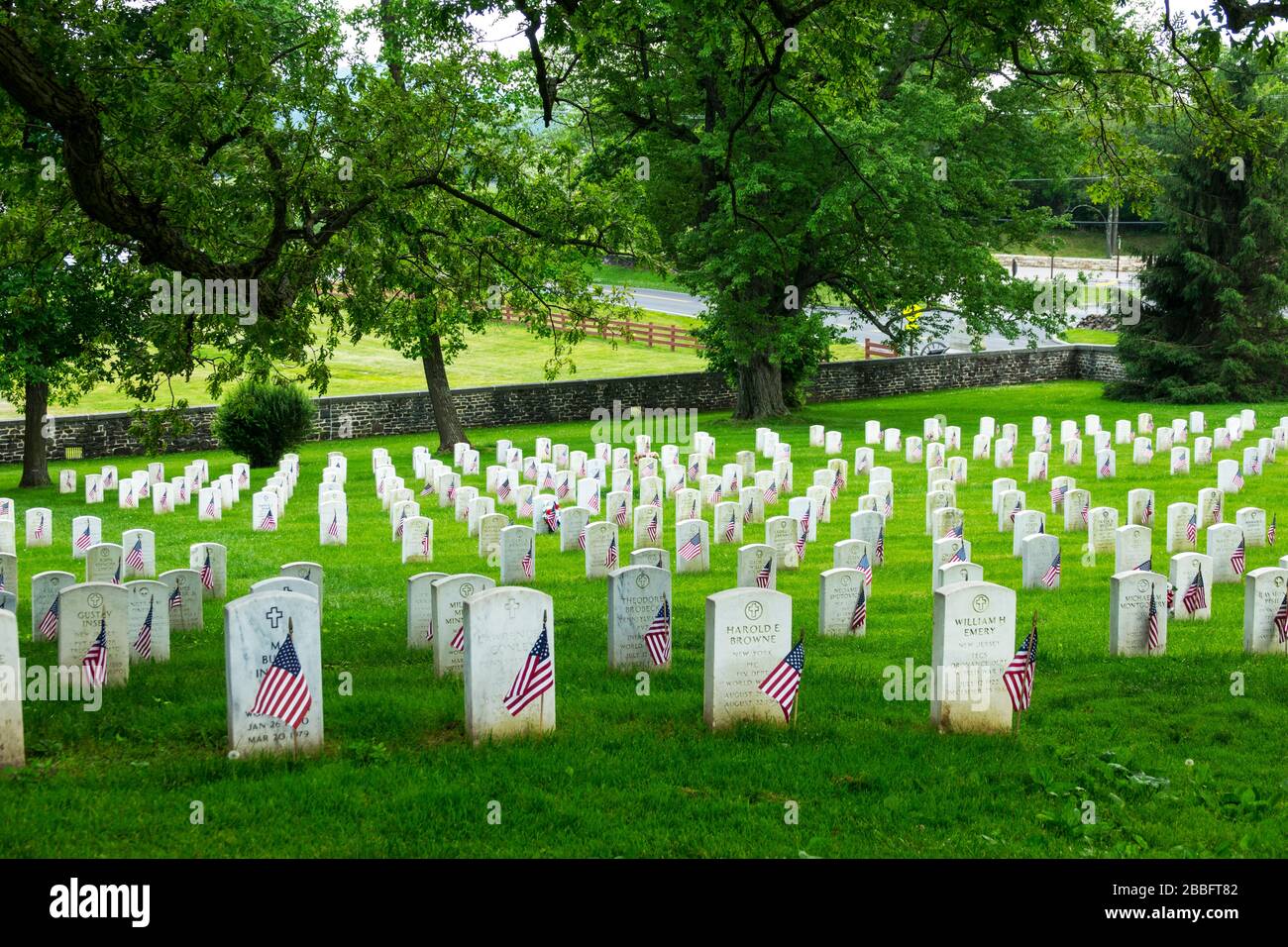 Gettysburg National Cemetery Gettysburg National Civil War Battlefield Military Park Pennsylvania PA Foto Stock