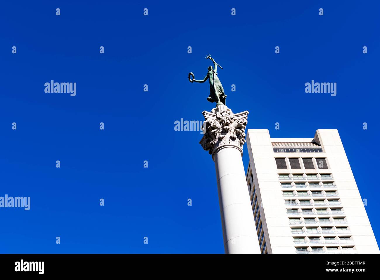 Dewey monumento a Union Square, San francisco, California, Stati Uniti, 31 marzo 2020 Foto Stock