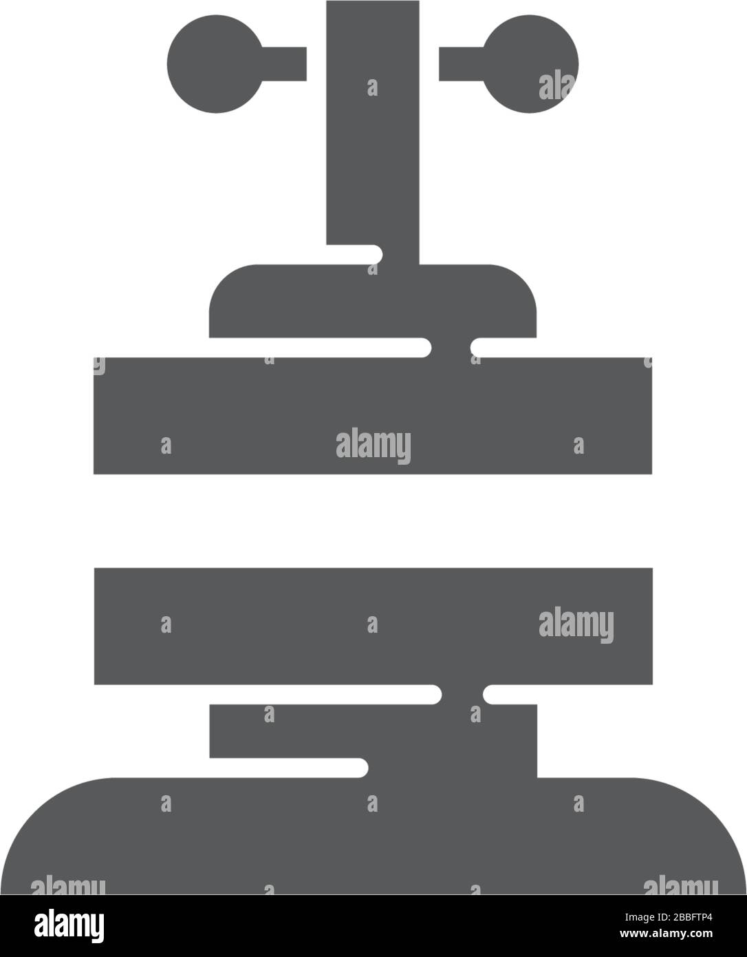 Strumenti di simboli dell'icona del vettore macchina a pressione manuale isolati su sfondo bianco Illustrazione Vettoriale