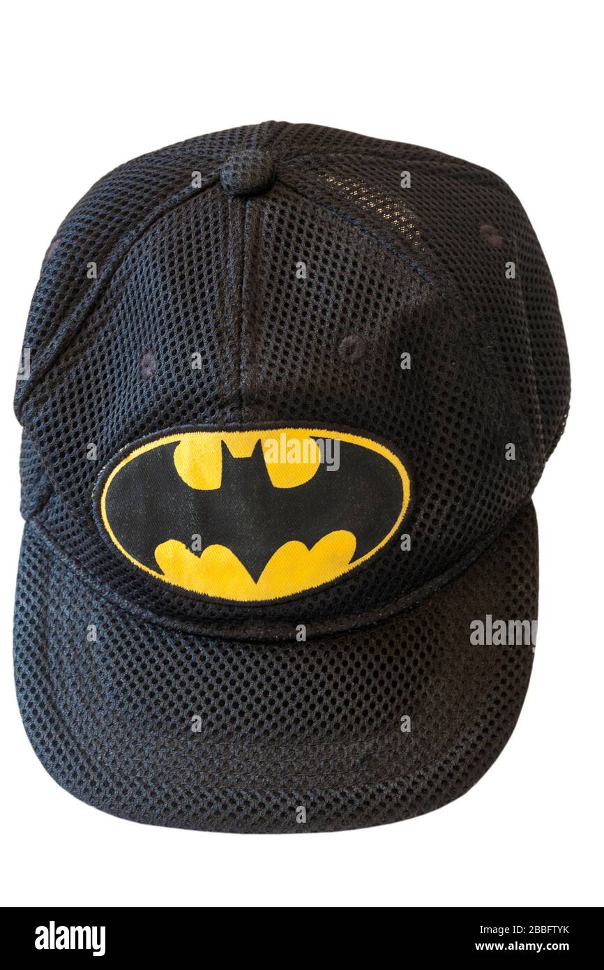 Cappellino da baseball Batman isolato su sfondo bianco Foto Stock