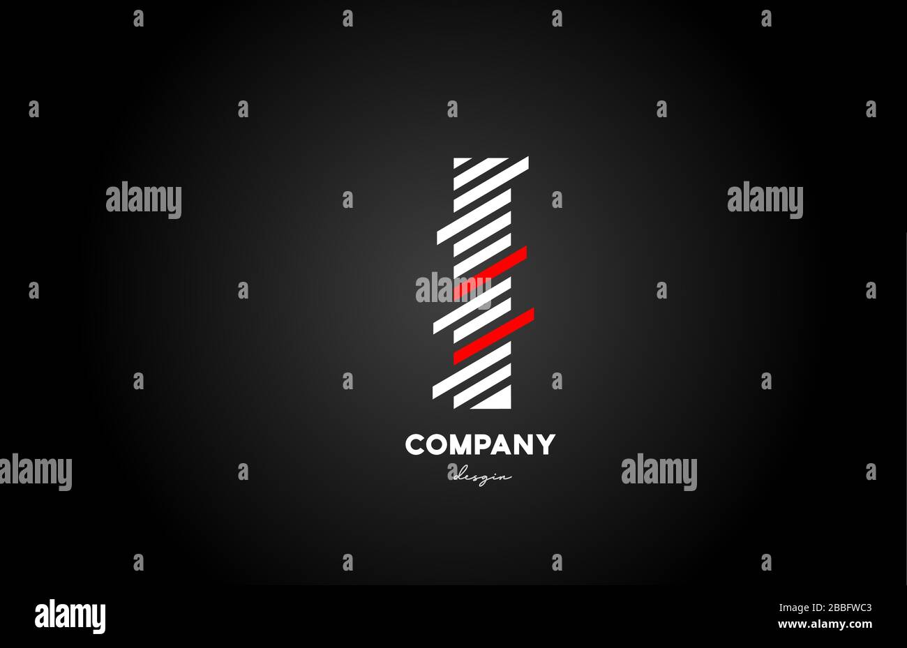 Nero bianco rosso i lettera lettera lettera logo icona per business e società Illustrazione Vettoriale
