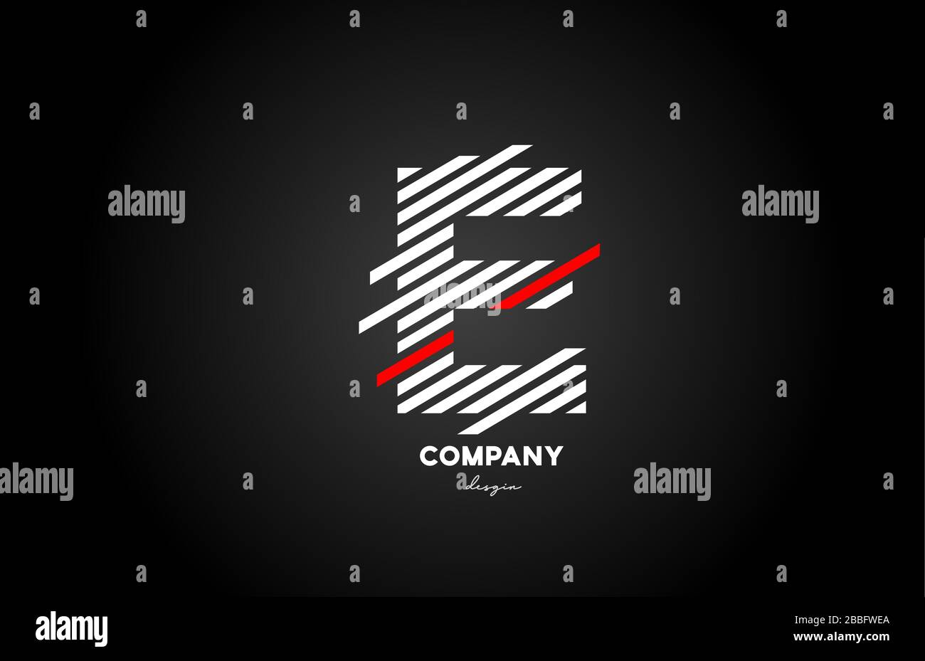 Nero bianco rosso e lettera lettera lettera lettera logo icona per il business e l'azienda Illustrazione Vettoriale