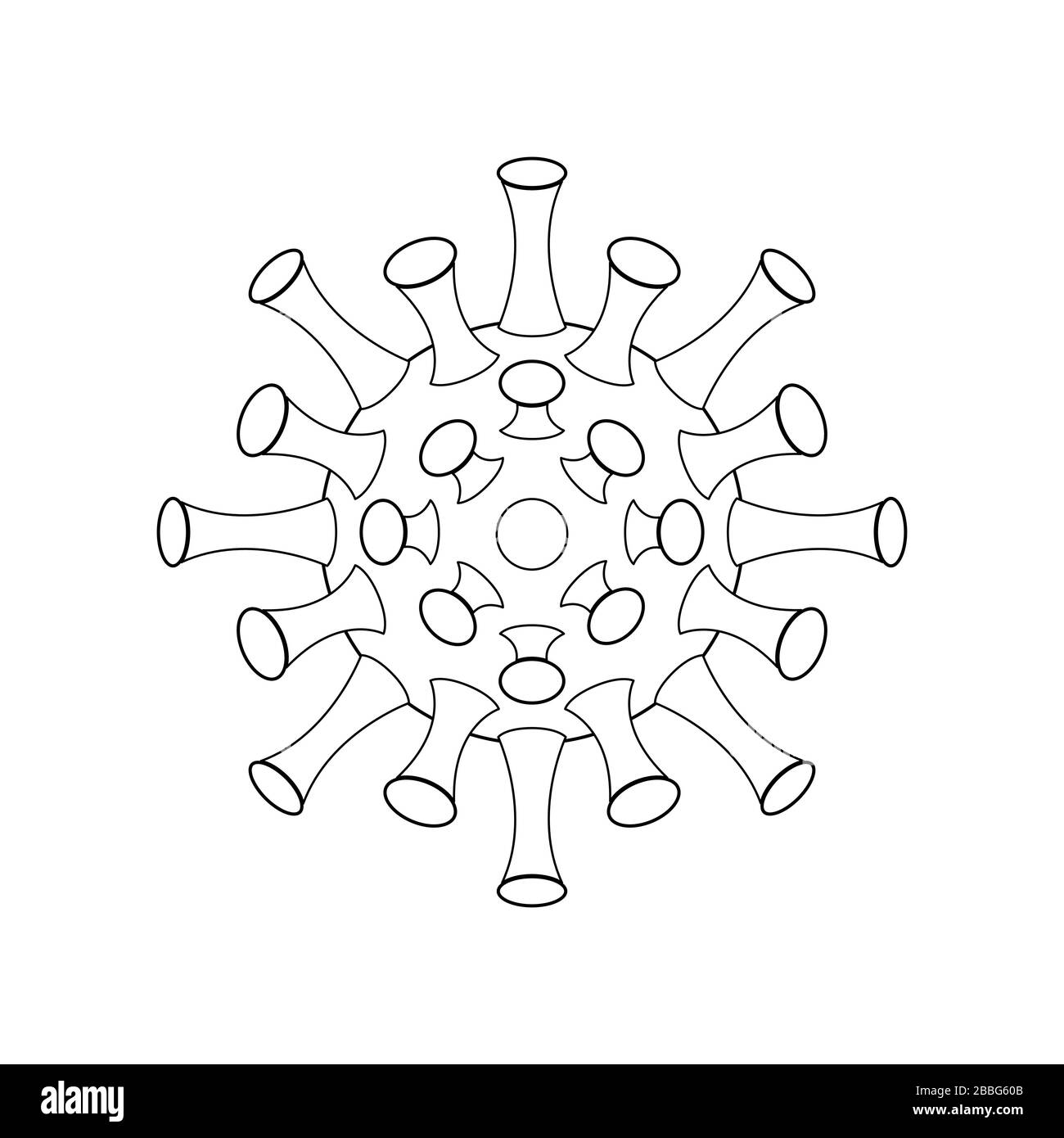 Coronavirus COVID-19 simbolo del virus. Icona cina patogeno covid cellule di virus. Illustrazione del vettore Illustrazione Vettoriale