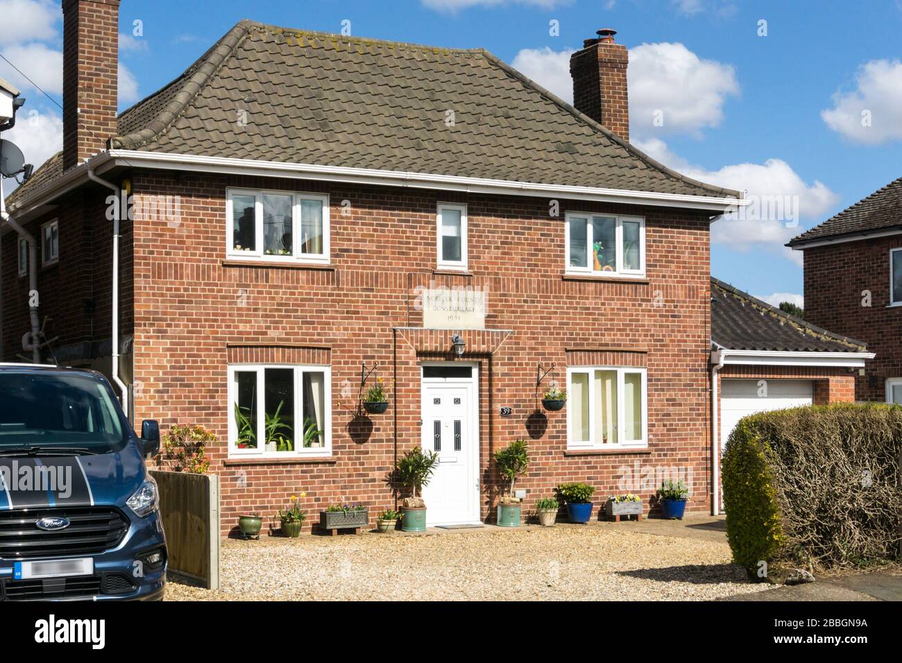 Una casa di polizia di Norfolk Constabulary costruita nel 1951. Ora una casa privata. Foto Stock