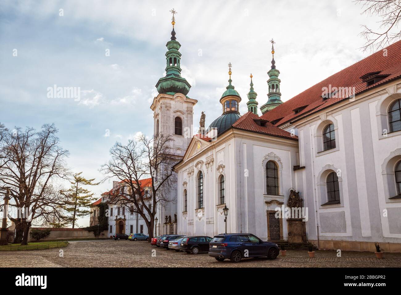 Monastero di Strahov, Praga, Repubblica Ceca. Basilica dell'Assunzione di nostra Signora Foto Stock