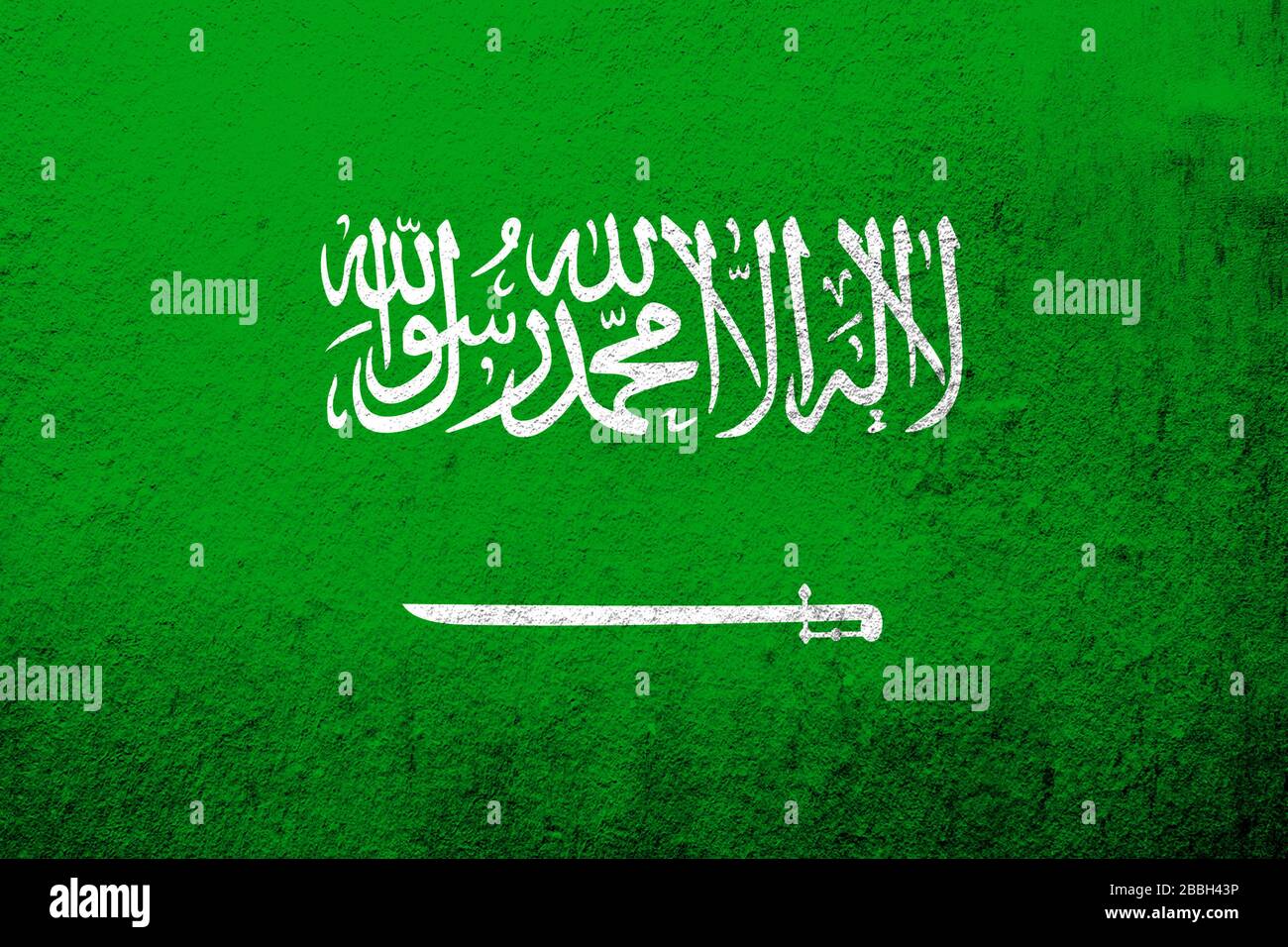 Il Regno dell'Arabia Saudita bandiera nazionale. Grunge sfondo Foto Stock