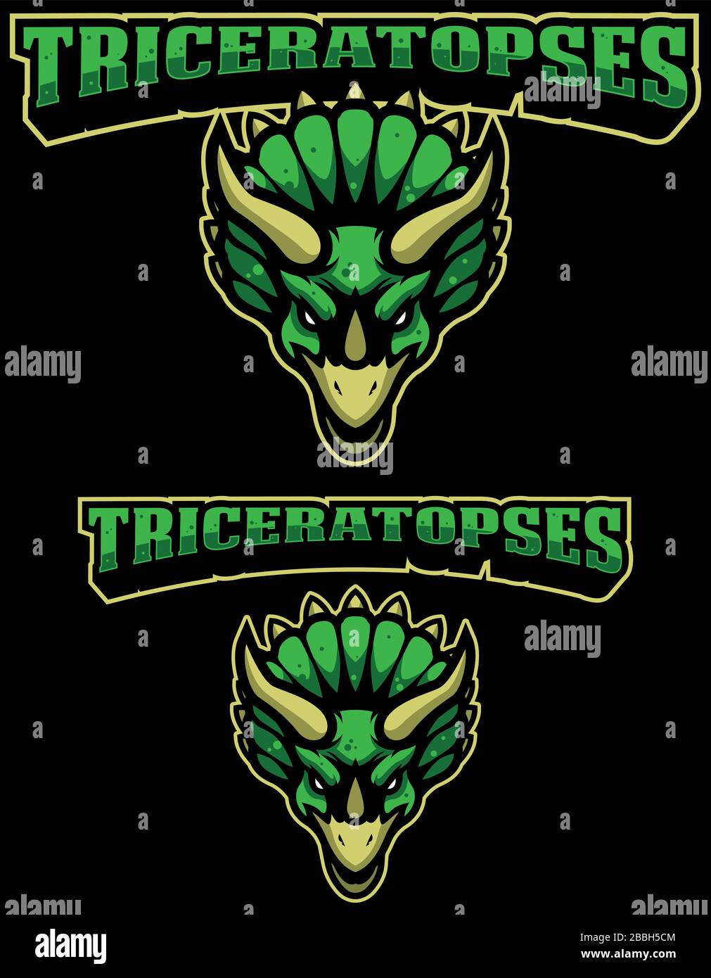 Logo Triceratopses Mascot Illustrazione Vettoriale